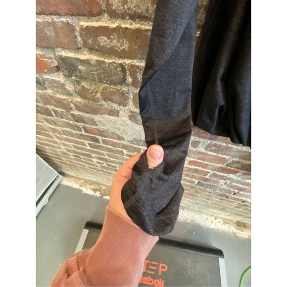 ZYIA Active Haze Yoga Shawl Pullover Wrap Hooded Shirt Twist Top Dark Gray SZ Me - Picture 5 of 7